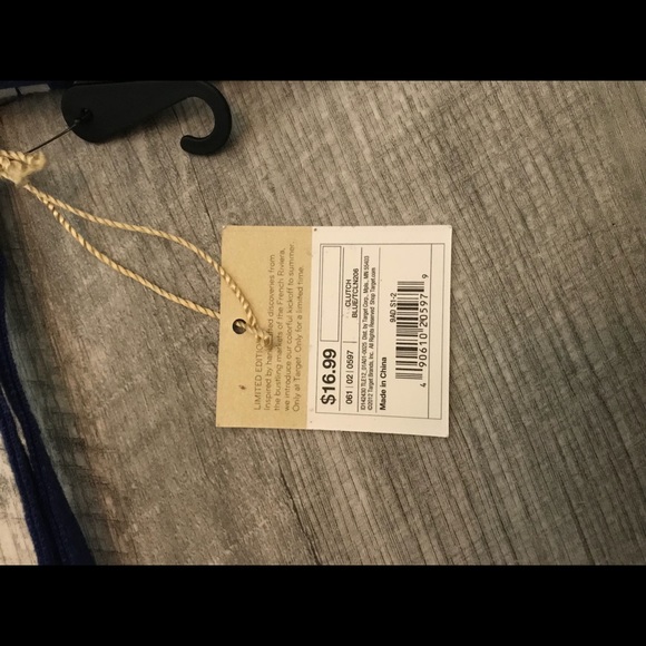 Navy and white wristlet/clutch - Picture 5 of 6